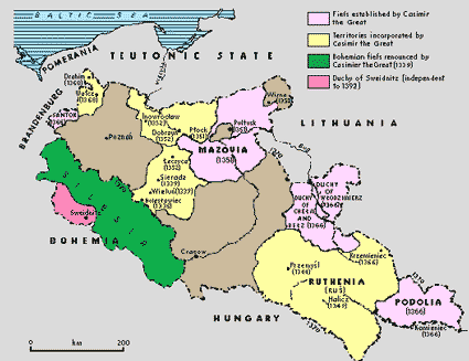 Poland map c.1370